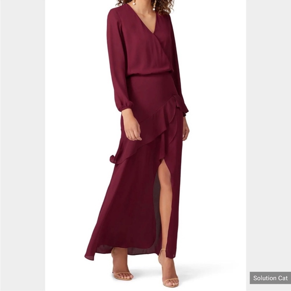 Krisa Burgundy Maxi Dress